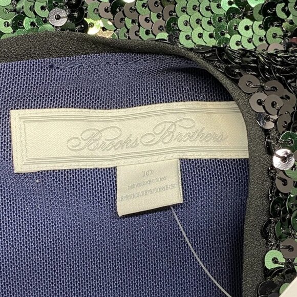 Brooks Brothers Women's Mini Dress Size 10 | Black/Multi Sequin Motif Relaxed - Picture 3 of 8